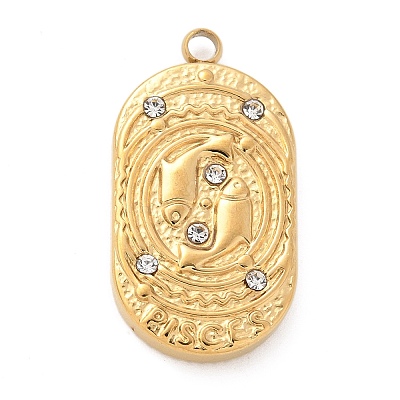 304 Stainless Steel Pendants STAS-F349-03G-08-1