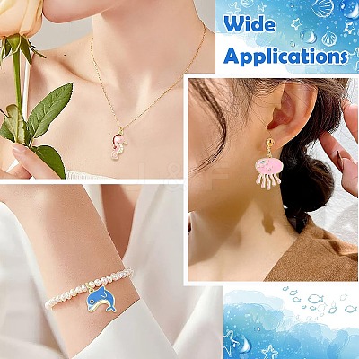 5Pcs 5 Styles Brass Enamel Pendants KK-CJ0004-27-1