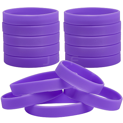 Flat Plain Silicone Cord Bracelet for Men Women BJEW-WH0016-32E-1