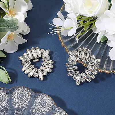 1 Pair Alloy Crystal Rhinestone Shoe Buckle Clips FIND-GF0005-99-1
