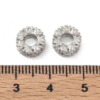 Brass Clear Cubic Zirconia Beads KK-D228-20P-1