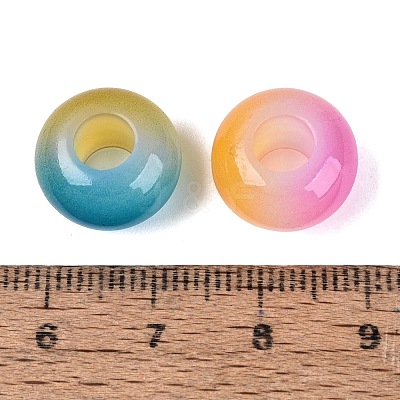 Two Tone Imitation Jelly Acrylic European Beads OACR-Q200-37-1