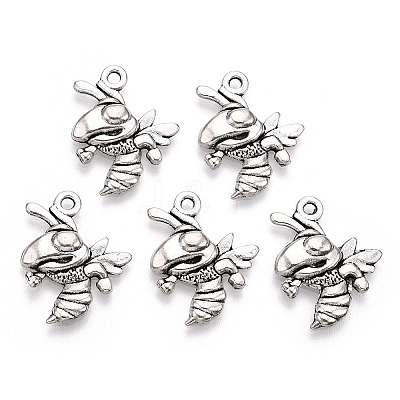 Tibetan Style Alloy Bee Pendants TIBE-Q037-029-RS-1