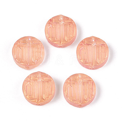 Transparent Spray Painted Glass Beads GLAA-S190-007A-06-1