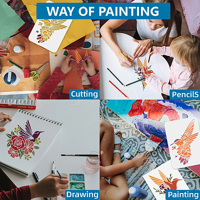 1 Set Clown Theme PET Hollow Out Drawing Painting Stencils DIY-MA0004-66-1