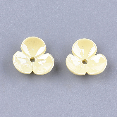 3-Petal Eco-Friendly ABS Plastic Bead Caps MACR-S364-02B-02-1