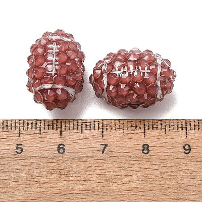 Sports Opaque Acrylic & Resin Rhinestone Beads RB-CBA95A4-03-1