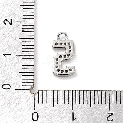 Brass Micro Pave Clear Cubic Zirconia Pendants ZIRC-I067-02F-1
