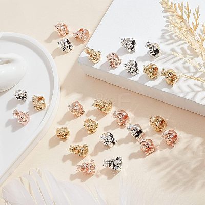 30Pcs 3 Colors Rack Plating Alloy European Beads MPDL-FH0001-09-1