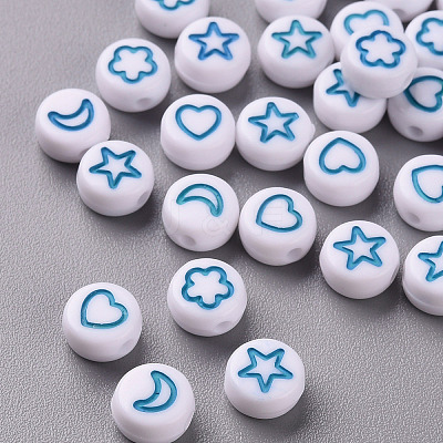 White Opaque Acrylic Beads LS-MACR-N008-41B-1
