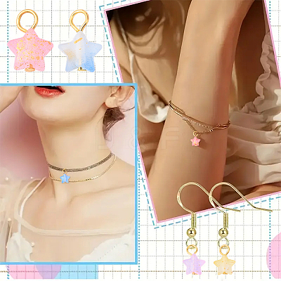 30Pcs Acrylic Pendants PALLOY-YW00062-01-1