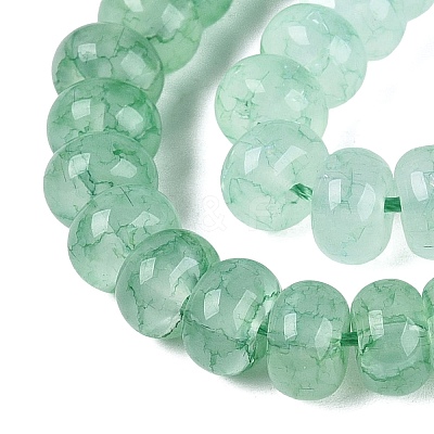 Imitation Jade Crackle Glass Beads Strands GLAA-Q108-05A-A06-1