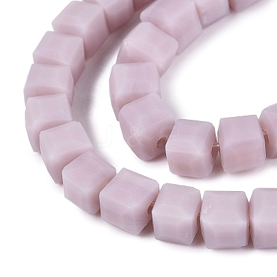 Opaque Frosted Glass Beads Strands GLAA-N072-01A-B07-1