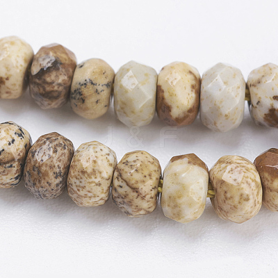 Natural Picture Jasper Beads Strands G-K255-05-1