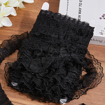 10M Polyester Pleated Lace Trim OCOR-CY0002-17C-1