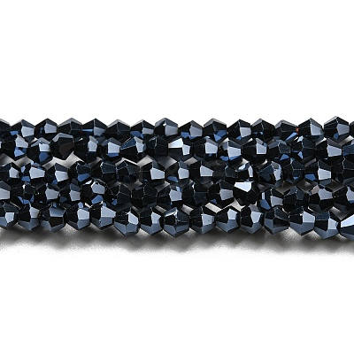 Transparent Electroplate Glass Beads Strands GLAA-F029-4mm-C02-1