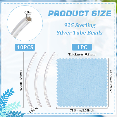 925 Sterling Silver Tube Beads STER-BC0002-18C-1
