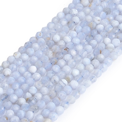 Natural Blue Lace Agate Beads Strands G-K366-B02-02-1