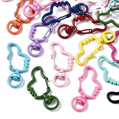 Spray Painted Eco-Friendly Alloy Swivel Snap Hooks Clasps PALLOY-T080-11-NR-1