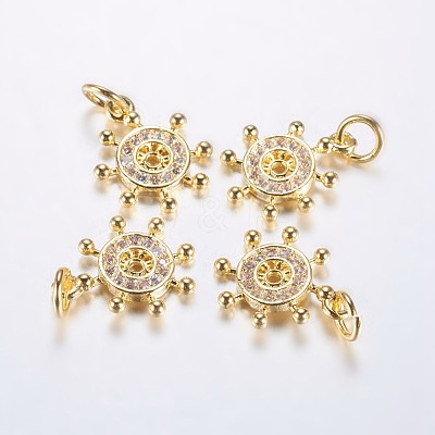 Long-Lasting Plated Brass Micro Pave Cubic Zirconia Charms ZIRC-F069-47G-1