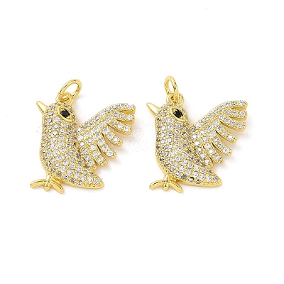 Rack Plating Eco-Friendly Brass Micro Pave Cubic Zirconia Pendants KK-F844-06G-1