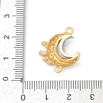304 Stainless Steel & Resin Melting Moon Connector Charms STAS-C121-03G-1