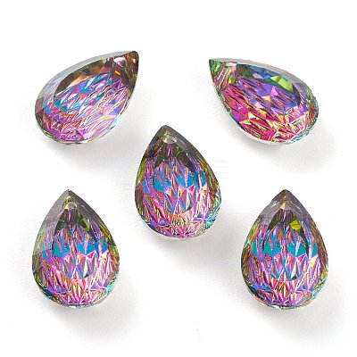 Embossed Glass Rhinestone Pendants GLAA-J101-05A-001VO-1