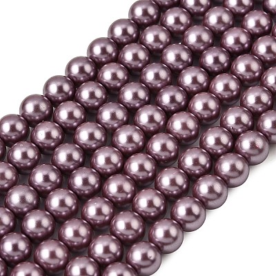 Eco-Friendly Dyed  Glass Pearl Round Beads Strands HY-A002-8mm-RB062-1