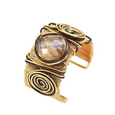 Flat Round Zinc Alloy &  Cuff Bangles FS-WG8CC9C-01-1