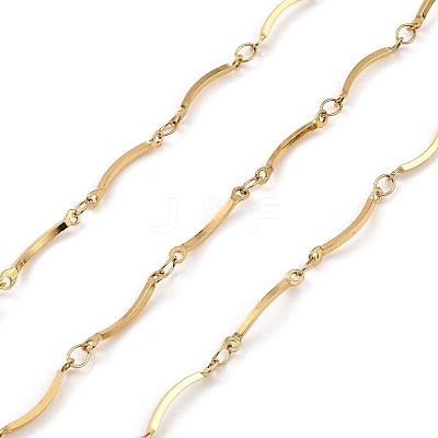 Ion Plating(IP) Handmade 304 Stainless Steel Curved Bar Link Chains CHS-G025-05G-1