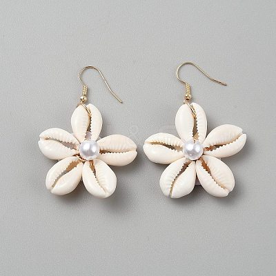 Shell Dangle Earrings EJEW-WH0100-003G-1