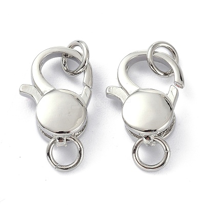 Rack Plating Brass Lobster Claw Clasps KK-B046-04P-1