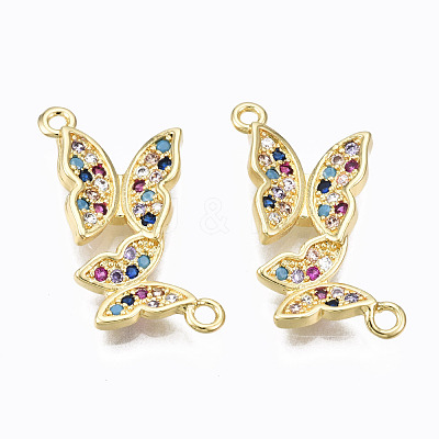 Brass Micro Pave Cubic Zirconia Links Connectors ZIRC-N039-121B-NF-1