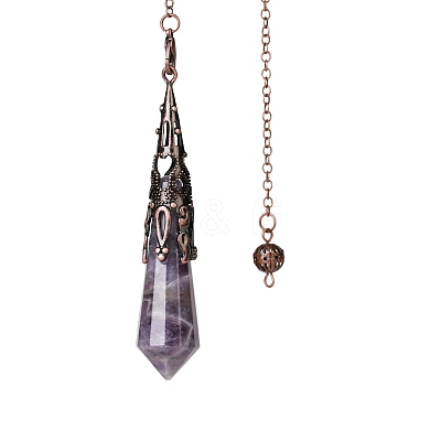 Natural Amethyst Dowsing Pendulum Big Pendants PW-WGF0B2B-19-1