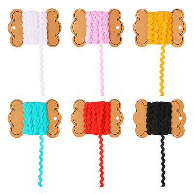30 Yards 6 Colors Polyester Wavy Fringe Trim Ribbons OCOR-TA0001-65-1