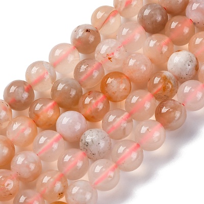 Natural Cherry Blossom Agate Beads Strands G-B130-8mm-02-1