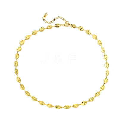 Brass Coffee Bean Chain Necklace for Women NJEW-JN04910-1