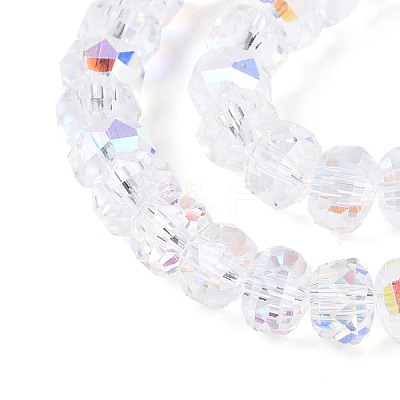Electroplate Transparent Glass Beads Strands EGLA-N022-05B-C07-1