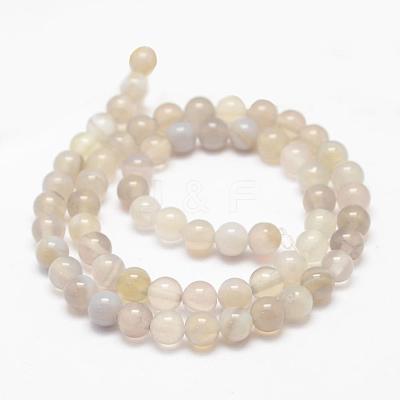 Natural Striped Agate/Banded Agate Bead Strands G-K155-D-6mm-02-1