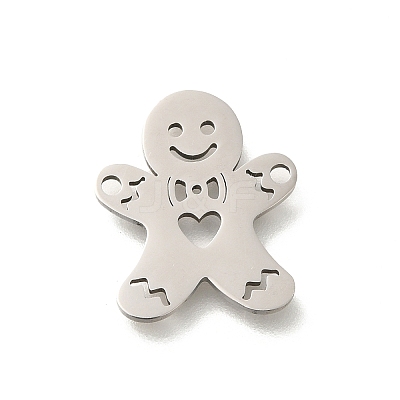 201 Stainless Steel Laser Cut Connector Charms STAS-R132-10P-1