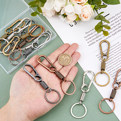 8Pcs 4 Colors Zinc Alloy Keychain Clasps FIND-HS0001-58-1