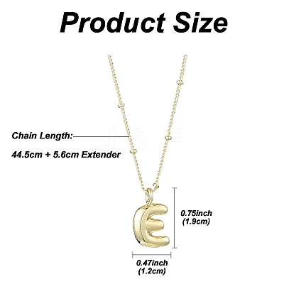 1Pc Initial Letter Brass Pendant Necklaces NJEW-YW0001-24E-1
