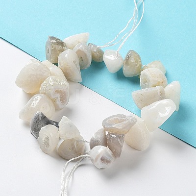 Natural Druzy Agate Beads Strands G-M406-A02-1
