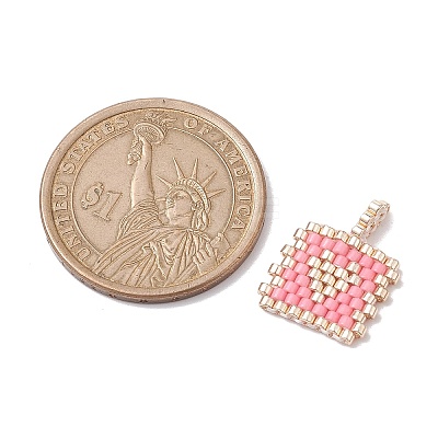 2Pcs Handmade MIYUKI Round Rocailles Seed Loom Pattern PALLOY-MZ00186-03-1