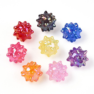 AB Plating Opaque Acrylic Beads X-JACR-T003-02-1
