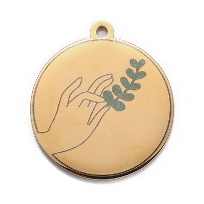 304 Stainless Steel Pendants STAS-C032-06G-1
