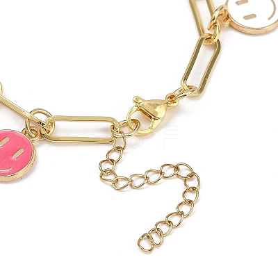 Brass & Alloy Enamel Charm Bracelets BJEW-JB11626-1