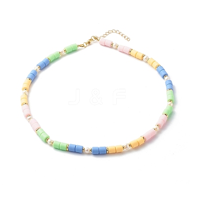 Polymer Clay Beaded Necklaces NJEW-JN03619-01-1