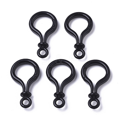 Opaque Solid Color Bulb Shaped Plastic Push Gate Snap Keychain Clasp Findings LS-KY-T021-01A-1