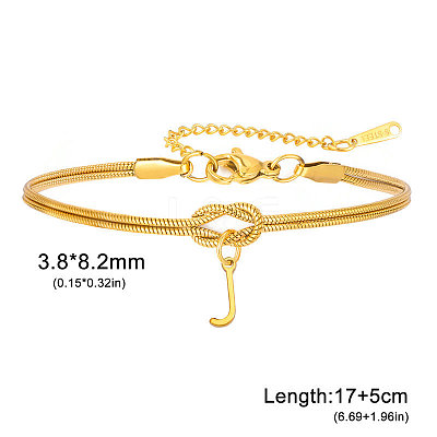 304 Stainless Steel Initial Charm Bracelets FS-WGD8E41-26-1